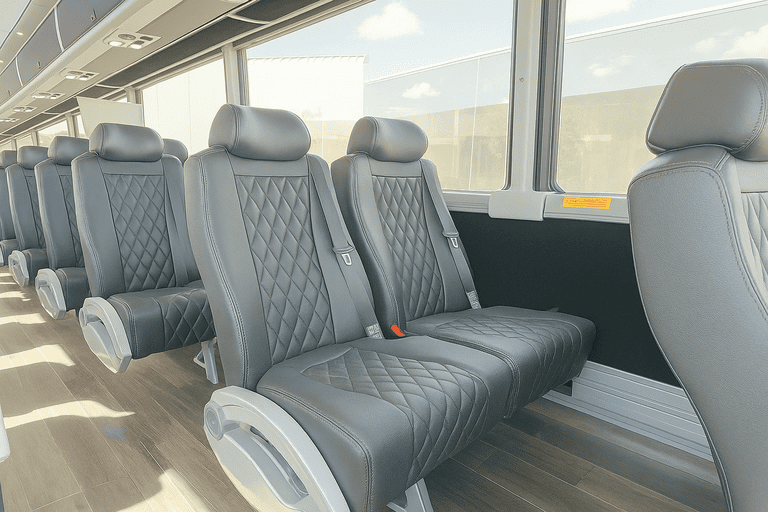 interior of Coach Bus Key West charter bus