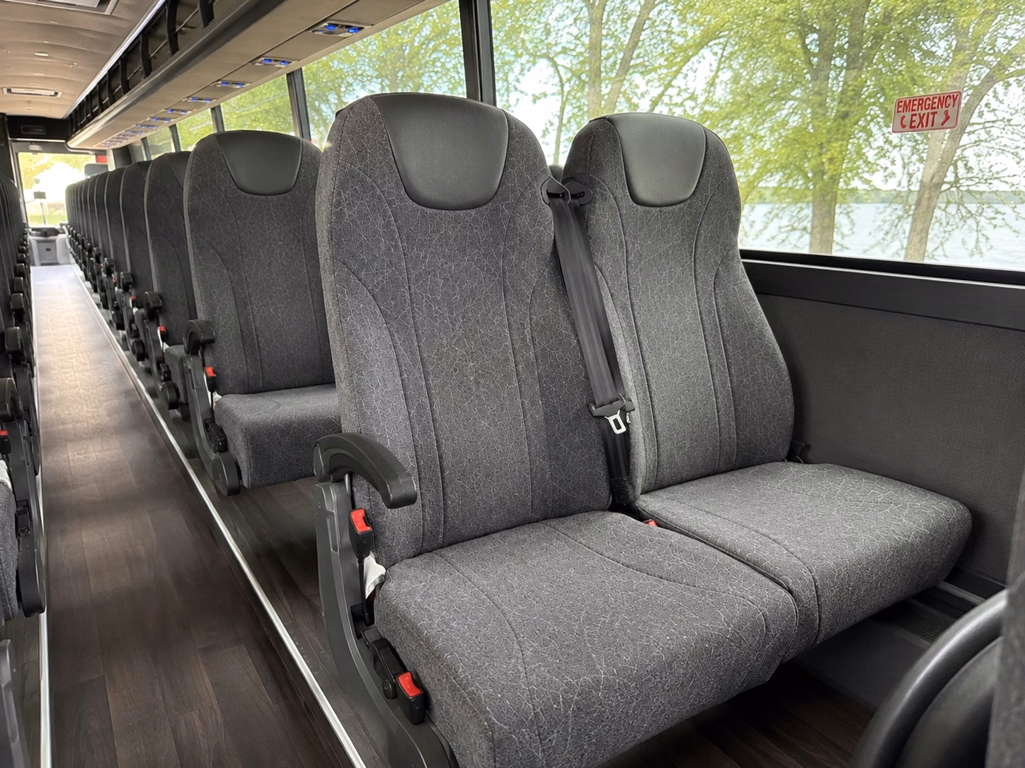 56 passenger charter bus inside